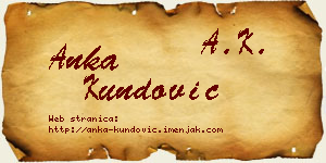 Anka Kundović vizit kartica